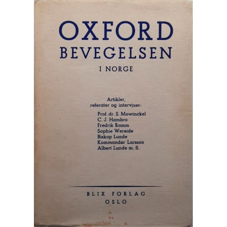 C. J. Hambro m.fl. - Oxfordbevegelsen i Norge - (Heftet)