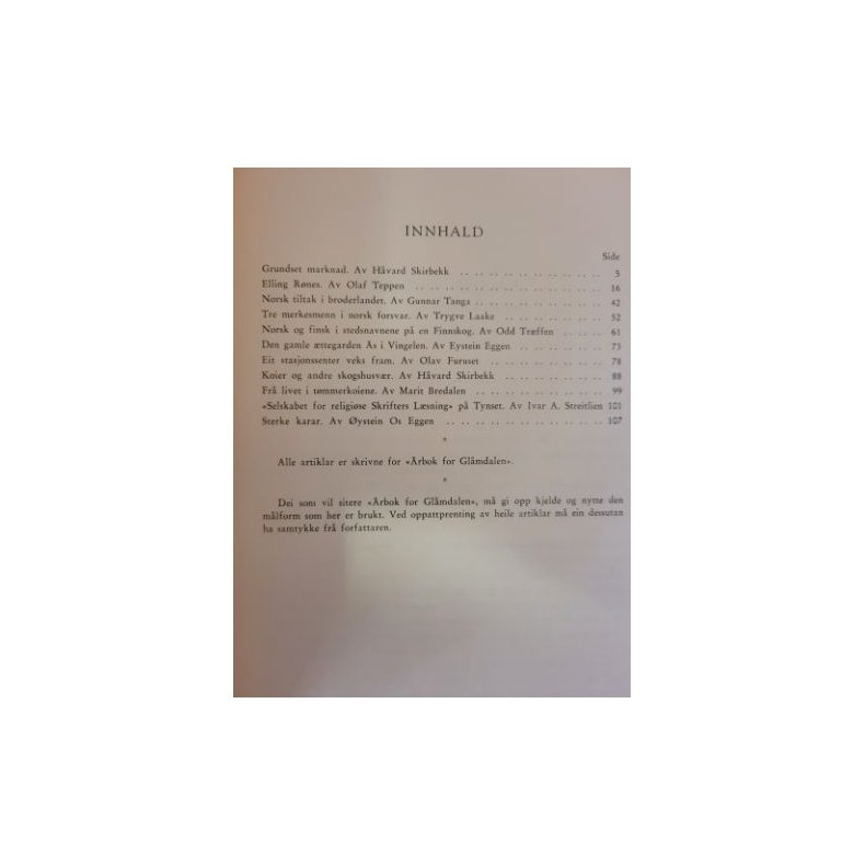 rbok for Glmdalen 1960