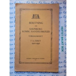Beretning om Sarpsborg Komm. Handelsskoles virksomhet i 10-ret 1920-1930