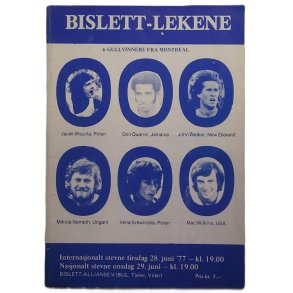 Bislet-lekene 28./29. juni 1977 - Hefte for fring av tider.