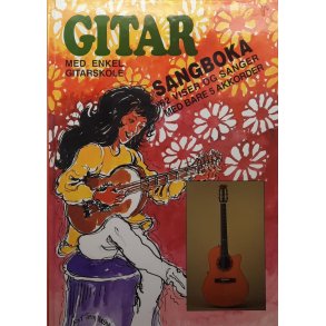 Gitarsangboka med enkel gitarskole
