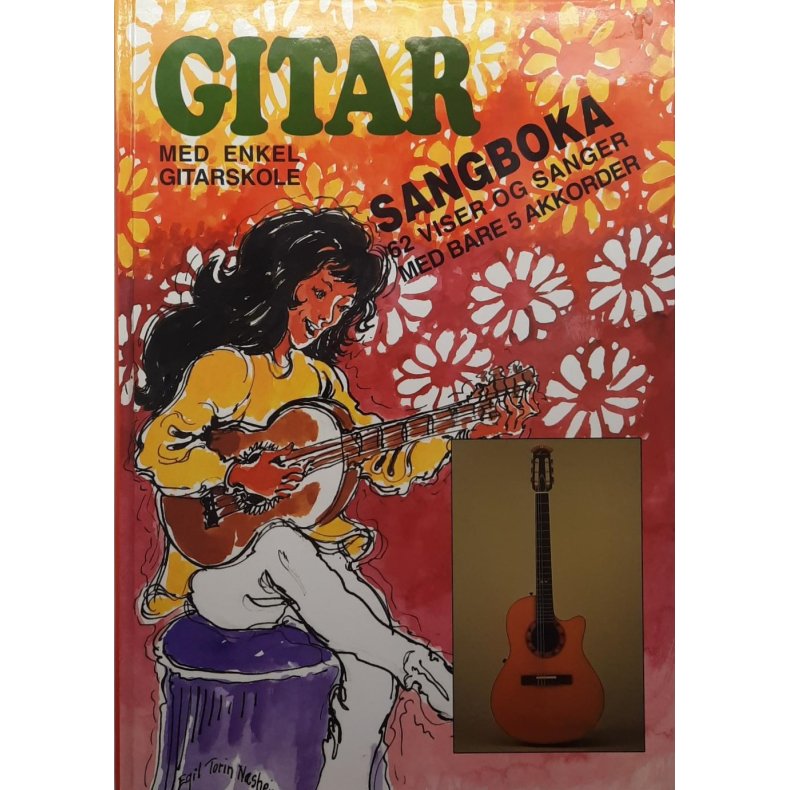 Gitarsangboka med enkel gitarskole