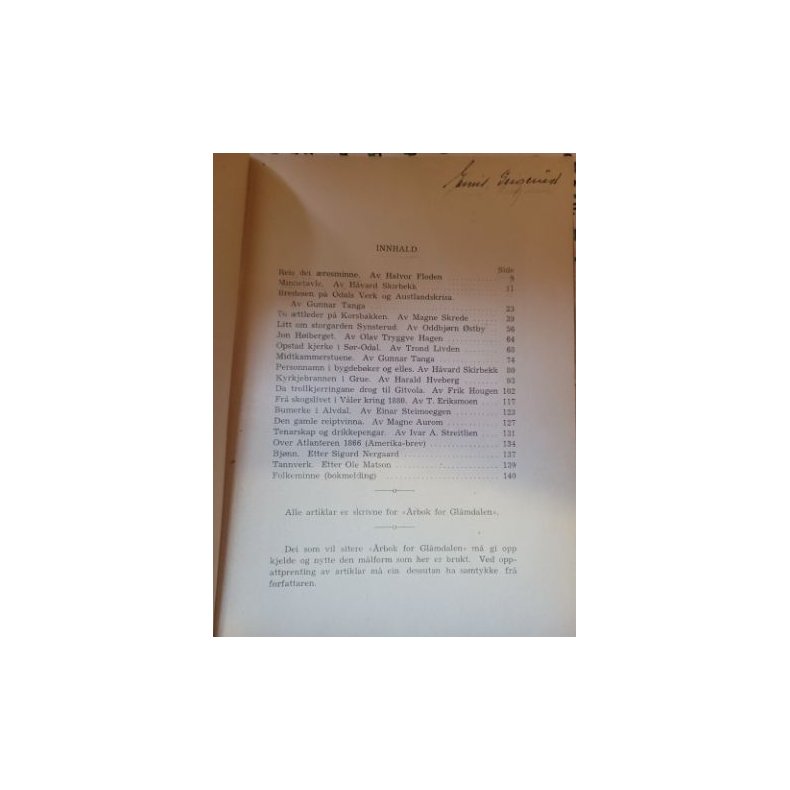 rbok for Glmdalen 1945