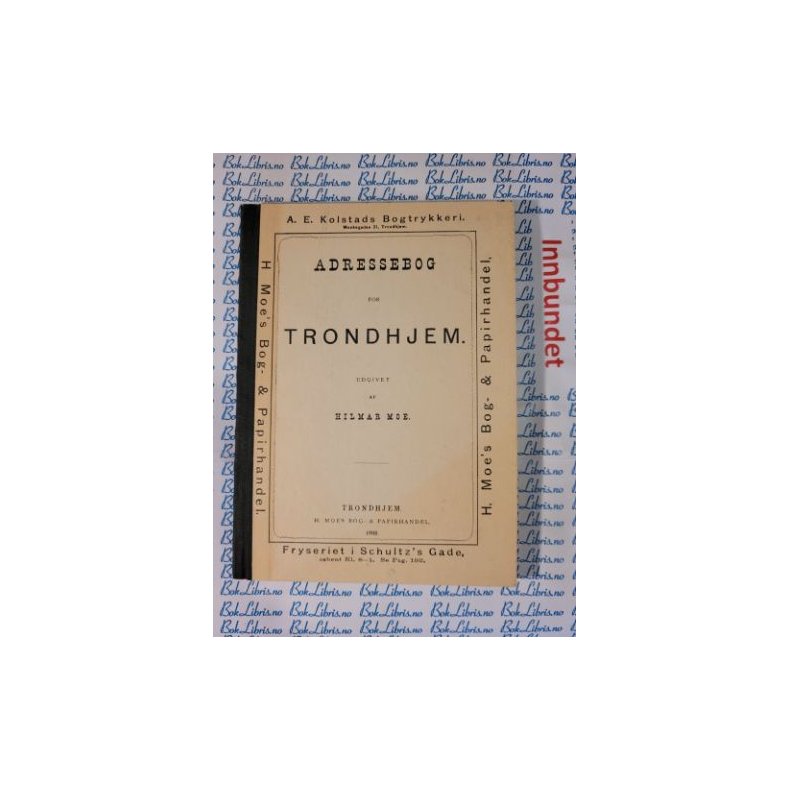 Hilmar Moe - Adressebog for Trondhjem (1888)