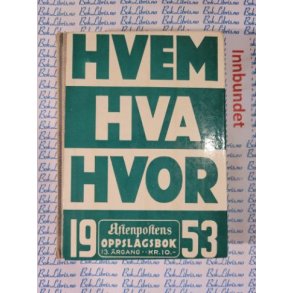 Hvem Hva Hvor 1953