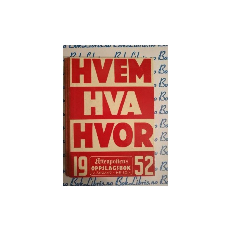 Hvem Hva Hvor 1952