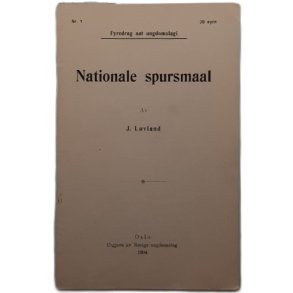 J. L�vland - Nationale spursmaal - (Heftet)
