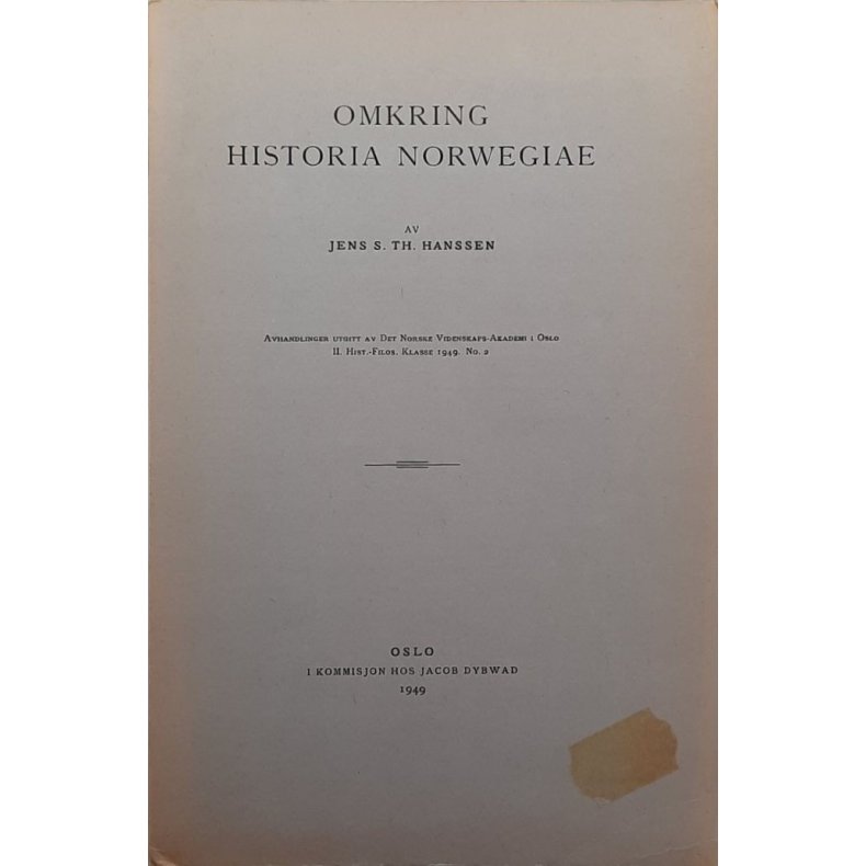 Omkring historia norwegiae (Heftet)