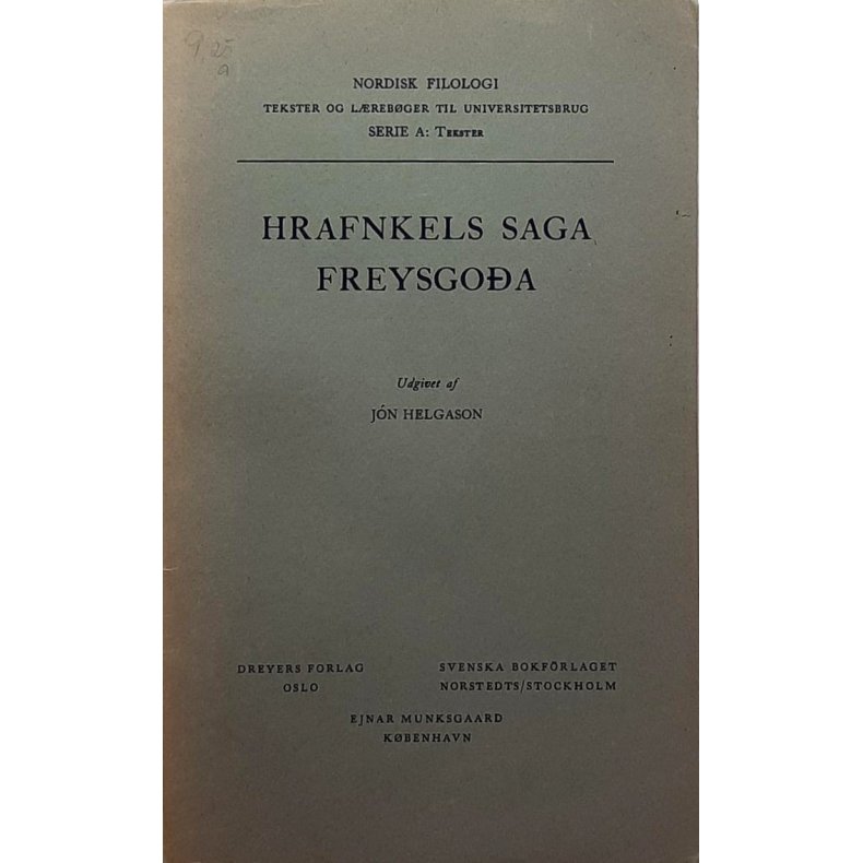 Jn Helgason - Hrafnkels saga Freysgoda (Heftet)