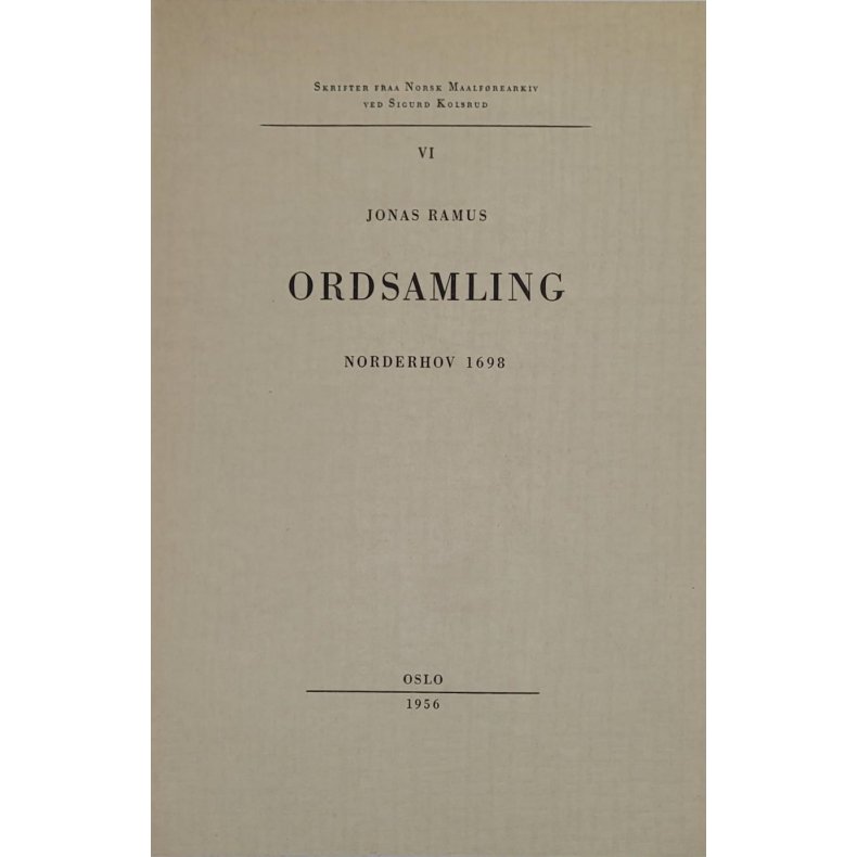 Jonas Ramus - Ordsamling Norderhov 1698