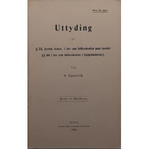 N[ikolaus] Gjelsvik - Uttyding - (Heftet)