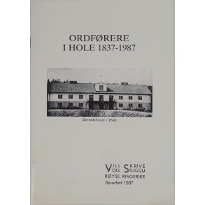 Ordfrere i Hole 1837-1987 (Heftet)