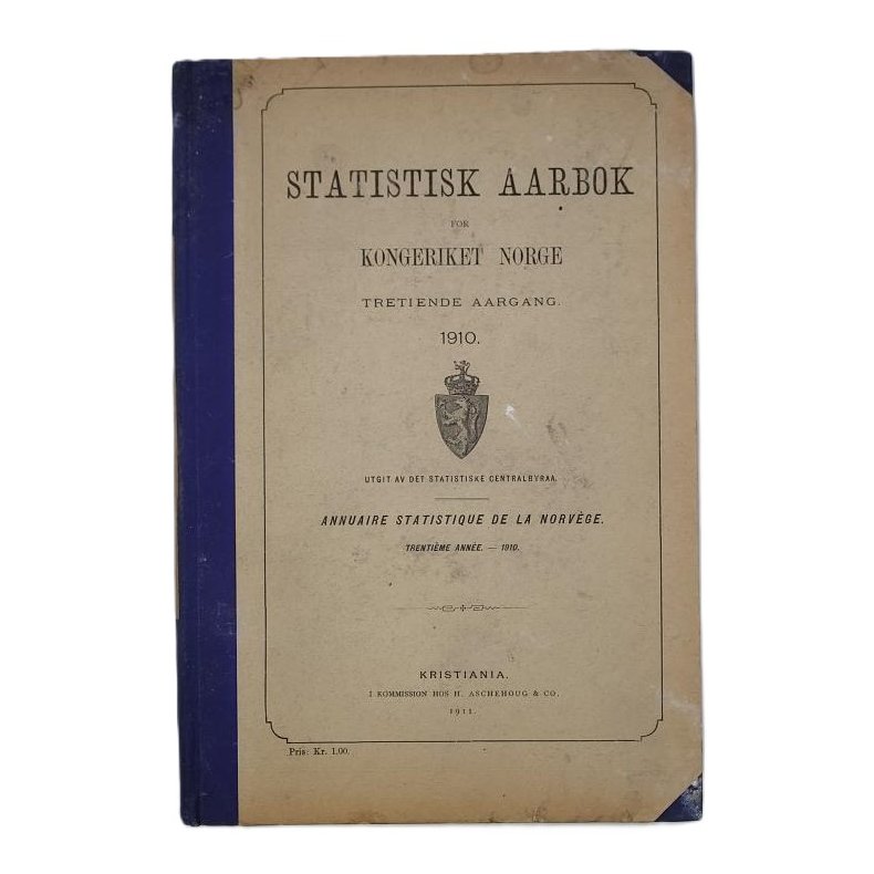 Statistisk Aarbok for Kongeriket Norge 1910 - tretiende aargang