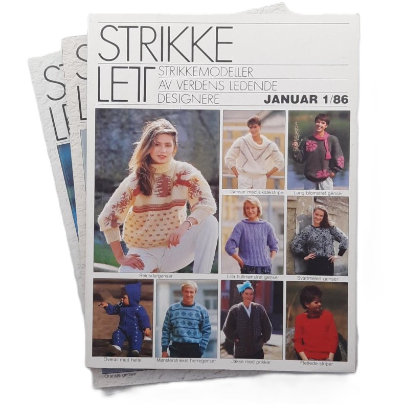 StrikkeLett - Strikkemodeller av verdens ledende designere -  3 hefter 1986 (Heftet)