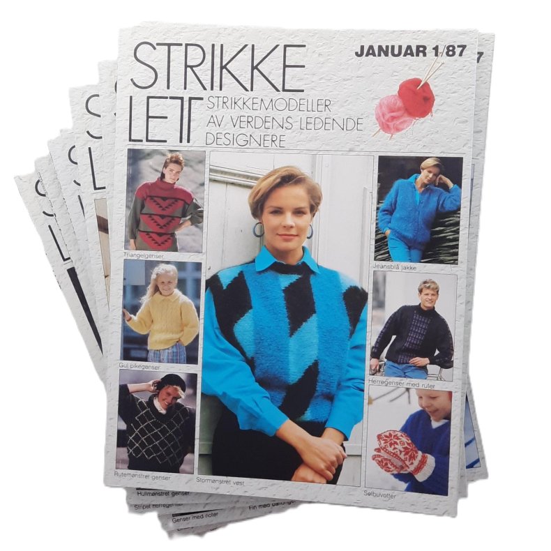 StrikkeLett - Strikkemodeller av verdens ledende designere - 13 hefter 1987 (Heftet)