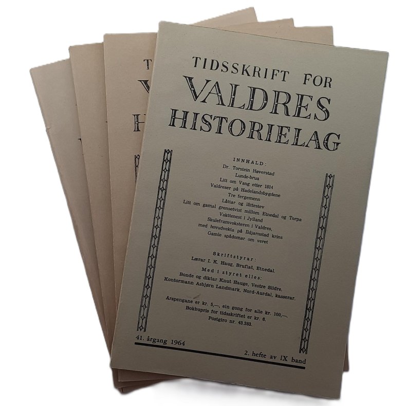 Tidsskrift for Valdres Historielag 41. til 44. aargang (Heftet)