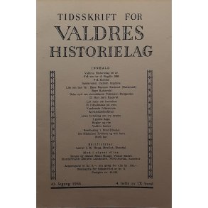 Tidsskrift for Valdres Historielag 43.rgang (Heftet)